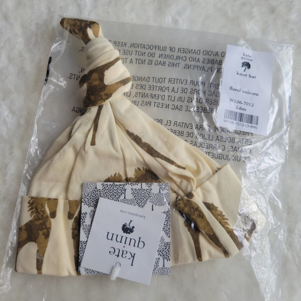 KATE QUINN Floral Unicorn Knot Hat
